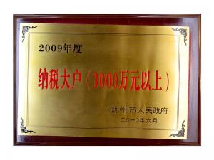 2009年度納稅大戶（3000萬(wàn)元以上）